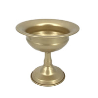 Gold-Toned Metal Vase with Pedestal Base Lustrous Decorative Centerpiece Vase Elegant Floral Display Container Vintage for Table Decoration
