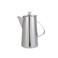 Polished Stainless Steel Pitcher Fitted Lid Beverage Pitcher Side Handle Metal Water Jug Cylindrical