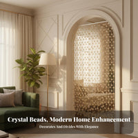 Beaded String Curtain Punchtool-No-Drill Installation Room Divider Transparent