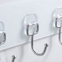 6 Pack Stainless Steel Heavy Duty Adhesive Wall Hooks No Drill Coat Hooks for Wall