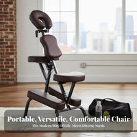 Lightweight Foldable Chair Oil and Waterproof Portable Massage Chair Ergonomic Design Adjustable Kneeling Stool Padded Cushion for Beauticians, Physical Therapists, Clients, Beauty Salon, Mobile Treatment, Home, Office