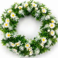 Artificial Flower Wreath, Wreath, Entrance, Wall Hanging, Green, Plastic, Colorful, Eucalyptus Wreath, Door Decoration
