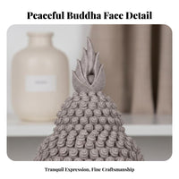 Handmade Buddha Head Statue Artistic Design Resin Buddha Head Ornament Exquisite Workmanship Sandstone Deity Figurine Great Intricacy for Home Decor Enthusiasts, Spiritual Seekers, Living Room, Tabletop, Office, Bedroom