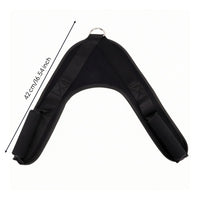 V-Shaped Pulldown Handle Nylon Gym Pull Strap Metal Attachment Loop Cable Exercise Strap Black