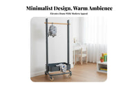 Child-Sized Height children's Rolling Clothes Rack Minimalist Design Garment Stand Sturdy Construction Household Storage Easy to Assemble for Children, Toddlers, Parents, Entryway, Bedroom, Playroom, Living Room