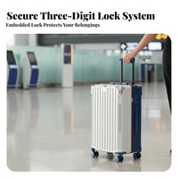Sturdy Hardside Roller Bag Combination Lock Luggage Reinforced Corners Suitcase Adjustable Handle for Travelers, Students, Vacation, Business Trip, Weekend Getaway Getaways, Short Trips