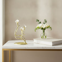 Flower Candle Holder Metal Candelabra Modern Centerpiece for Entryway