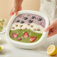 Ice-Frying Tray Plugplugless Rolled Ice Cream Pan Dessert Maker DIY Stainless Steel Compact for Children, Kitchen, Parties