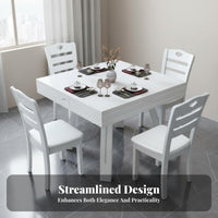 Square to Round Dining Table Solid Wood Construction Convertible Dining Table Rounded Corners Home Furniture for Families, Hosts, Kitchen, Living Room
