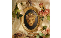 Lion Head Wall Sculpture MightyLion Head Wall Plaque Gold-Toned for Homeowners, Living Room, Entryway, Study
