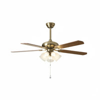 Retro Overhead Fan Light Remote Adjustable Glass Shade Overhead Fan Pull Chain Home Lighting