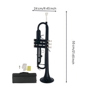 B♭ Trumpets Beginner-Friendly Trumpets with Hard Case Student Brass Instrument for Beginners, Students, Practice