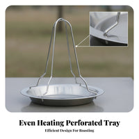 Compact Folding Rack Roaster Silver Finish Chicken Roaster