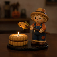 Halloween-Themed Tealight Holder with Base Compact Tealight Holder Glossy Decor Decorative for Mantel