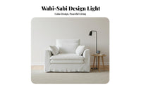 3-Seater Straight Sofa Wabi-Sabi Design 3-Seater Settee Removable and cleanable Cover Couch for Interior Designers, Homeowners, Lounge Area, Office