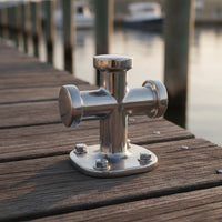 Single Cross Bollard 316 Stainless Steel Cross Bollard Mirror Polished Mooring Bitt for Yacht Builders, Boats, Yachts, Docks