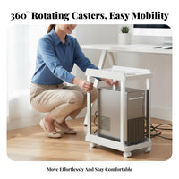 Mobile Computer Unit Stand Sturdy Build Rolling Computer Unit Holder Anti Rolling PC Cart for Office, Home