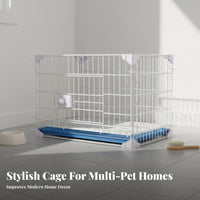 With Wheels Multi-Level Pet Enclosure Secure Lock Stackable Dog Crate Easy to Clean Rolling Pet Kennel Rust-Proof for Medium Dogs, Cats, Young Dogs, Veterinary Clinics