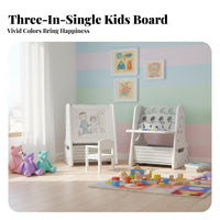 Easy to Clean Multifunctional Kids Art Station Rounded Safety Edges Toddler Craft Desk Easel Safe Convertible Kids Art Easel Desk Stable Triangular Structure for Toddlers, Preschoolers, Playroom, Bedroom, Nursery, Daycare