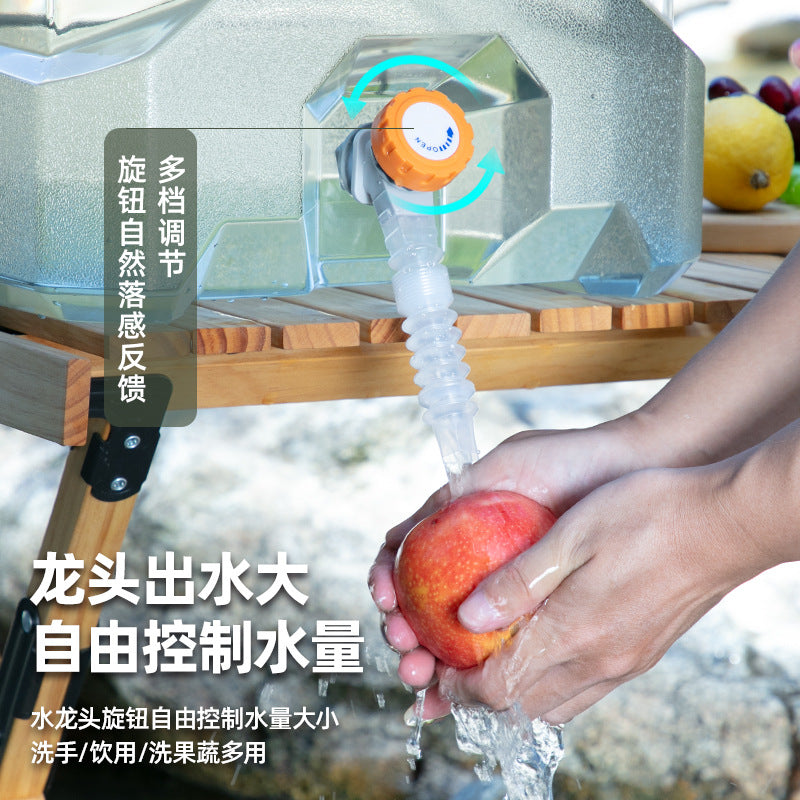 Outdoor Water Storage Bucket with Faucet, Food-Grade PC Plastic, Portable for Camping