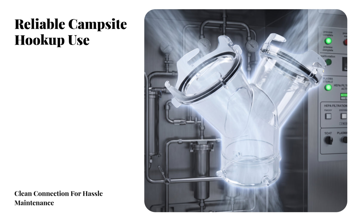 3-Inch Y-Shaped tube Connector | Straightforward Tool Installation, Transparent PP Construction, Wye Adapter