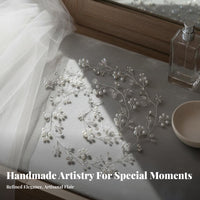 Wedding Hair Jewelry Handmade Bridal Hair Sprig Crystal Bead Headpiece Elegant Design Flexible Bridal Headband for Weddings