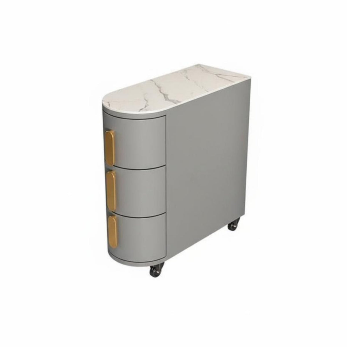 Slim Design Narrow Rolling Cart Movable with Wheels 3-Tier Narrow Storage Unit Space-Saving Side Cabinet Modern Design for Apartment Dwellers, Homeowners, Students, Living Room, Small Areas, Bedroom, Office