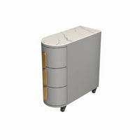Slim Design Narrow Rolling Cart Movable with Wheels 3-Tier Narrow Storage Unit Space-Saving Side Cabinet Modern Design for Apartment Dwellers, Homeowners, Students, Living Room, Small Areas, Bedroom, Office