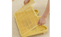 Hollow Grid Cat Litter Mat with Raised Platform Easy-to-Clean Litter Sifting Step Platform Elevated Pet Accessory Scatter Control for Cats, Apartments