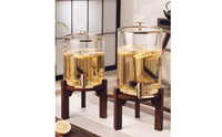 Beverage Container Stand Traditional Dispenser Stand Rustic Wooden Riser for Kitchen, Tea Service