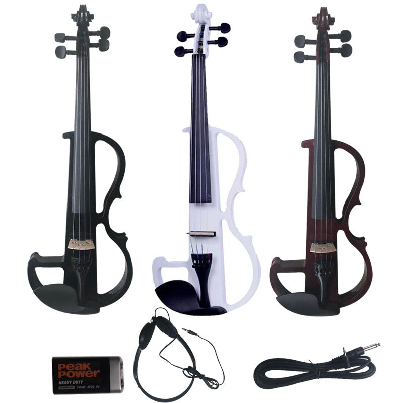 Adult Beginner Electric Violin 4/4 Black White Stage Performance