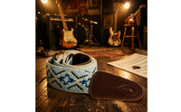 Guitar Strap with Leather Ends Jacquard Woven Guitar Strap Stylish for Live Performance