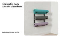 Large Capacity Wall Mounted Exercise Mat Rack Space-Saving Exercise Mat Wall Holder Easy Installation Foam Roller Storage Holder Sturdy Construction