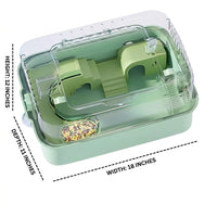 Large Hamster Cage with 2 Levels, Modern Style Acrylic Hamster Habitat, Detachable Square Shape Design with Tunnels for Small Pet Burrowing
