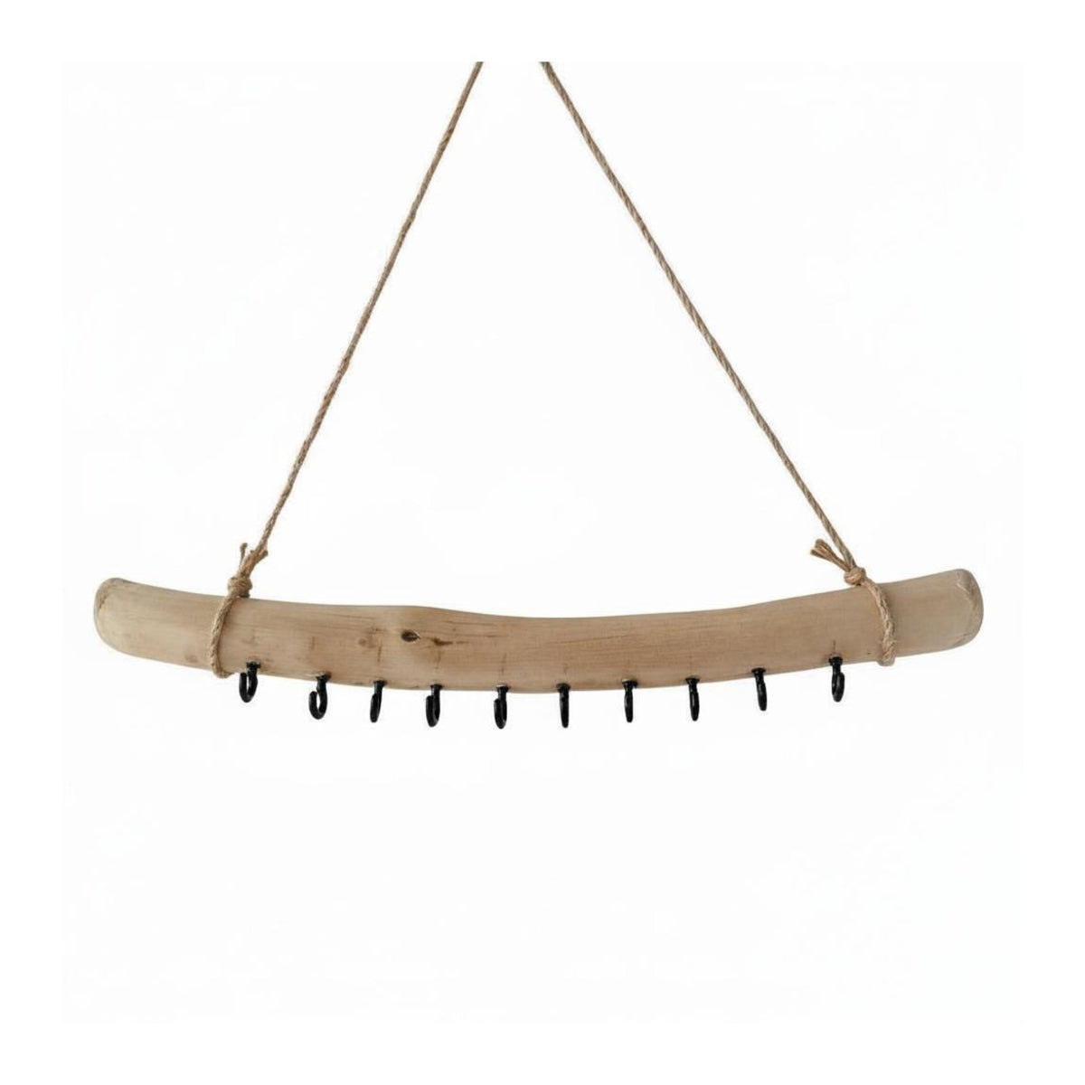 Driftwood Wall Hanger Artisanal Appearance Bohemian Key Rack Versatile Rustic Entryway Hook Rack for Bedroom, Kitchen