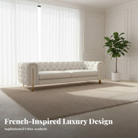 Button-Tufted Straight Sofa Small Space suitable for Button-Tufted Settee Luxury Inspired Design Couch for two people, Adults, Living Room, Bedroom, Entryway