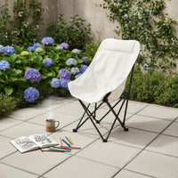 Stable Frame High-Back Moon Chair Oversized Outdoor Seat for Sketching
