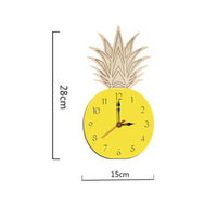 Non-Ticking Pineapple Wall Clock Decorative Silent Pineapple Clock Easy to Hang House Decoration for Playroom, Nursery, Bedroom