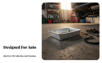 Oil Drain Pan Large Capacity Car Oil Drain Pan Heavy Duty Parts Cleaning Basin for Mechanics, Home Mechanics, Auto Repair Shop, Garage