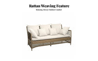 4 Pieces Waterresistant Round sun shade Daybed sun-resistant Outdoor Furniture Weather-Resistant Lounge Bed Woven design for Homeowners, Business Owners, Garden, Terrace, rearyard, Balcony