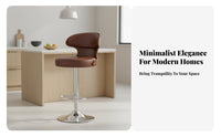 Built-in Footrest Adjustable Pedestal Stool with Back Modern Design Adjustable Pedestal Stool 360-Degree Swivel Bar Chair Padded Cushion for Receptionists, Business Owners, Front Desk, Makeup Vanity, Restaurant, Kitchen