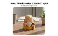 God of Wealth Figurine Traditional Symbol Cute Chinese God Statue Desktop Resin Figure Vivid Features Resin Deity Miniature