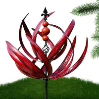 Decorative Blue Metal Wind Whirligig Gift Idea Metal Wind Whirligig Rotating Garden Pinwheel Weather Resistant for Yard