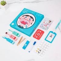 Educational Wooden Dentist Toy Set Role Play Dentist Toy Set Interactive for Preschoolers