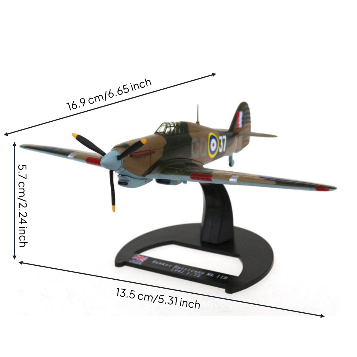 Metal Hawker Storm Model Alloy Hawker Storm Warbird Detailed Airplane Model with Stand Authentic for Aviation Enthusiasts