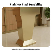 Long-Lasting Stainless Steel Speech Stand Anti-Rust Stainless Steel Lectern Stand Stable Structure Reception Welcome Desk Heavy Duty for Event Hosts, Receptionists, Hotel Lobbies, Conference Halls, Sales Centers, Auditoriums