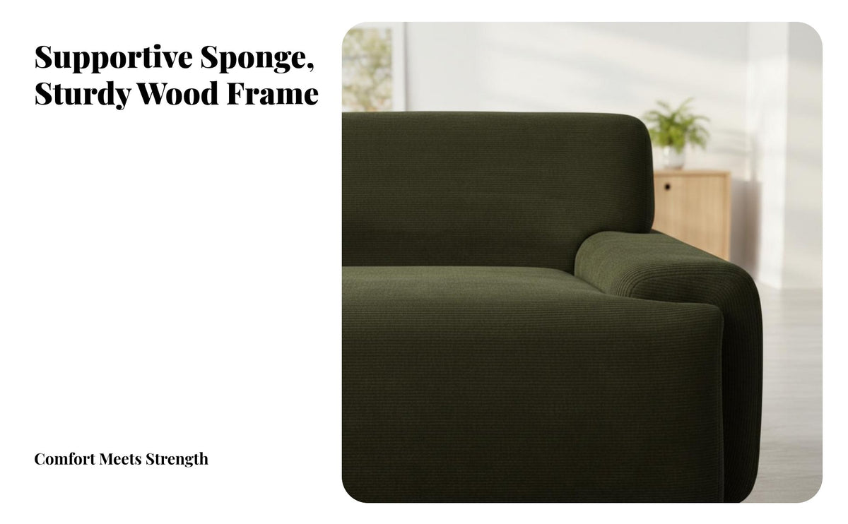 Nordic design Upholstered 2-Seater Space-Saving Minimalist Fabric Settee Modern Aesthetic Sofa Comfortable Upholstery for Apartment Dwellers, Homeowners, Students, Living Room, Balcony, Lounge Area, Home Office
