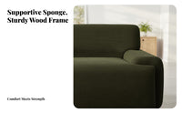 Nordic design Upholstered 2-Seater Space-Saving Minimalist Fabric Settee Modern Aesthetic Sofa Comfortable Upholstery for Apartment Dwellers, Homeowners, Students, Living Room, Balcony, Lounge Area, Home Office