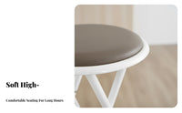 Round Padded Folding Stool Set Space-saving Foldable Chair Portable Seating Solution Soft PU Leather Cushion Sturdy X Support Suitable for Apartments Students Living Rooms Study