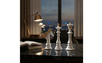 3 Pieces Resin Chess Decor Modern Chess Piece Statue Resin Figurine Sturdy Long-Lasting for Bookshelf, Desk